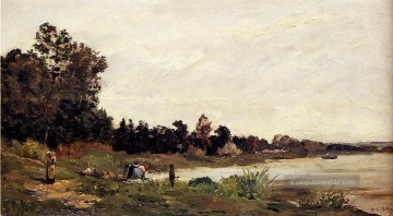  was Kunst - Washerwomen In Ein Fluss Landschaft Szenen Hippolyte Camille Delpy